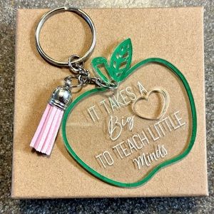 Apple key chain-it takes a big heart to teach little minds
